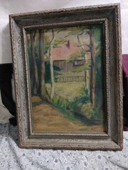 Antique Oil Painting Signe M.Hole 37 Size 17 3/4 X 23 1/2 X 1 3/4 Sold As Is Use