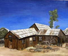 Keys Ranch – Joshua Tree National Park 8”x10” Original Acrylic On Canvas Panel