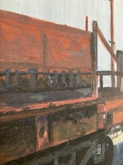 Robert Perry Train Oil Painting Fine Art Framed Signed 2000 St. Maries Idaho