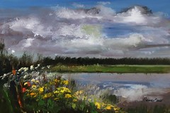 LANDSCAPE Oil painting contemporary 8x12UKRAINE