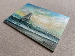 Original Sailboat Oil Painting, Seascape Wall Art, Ocean Wave Painting Nautical