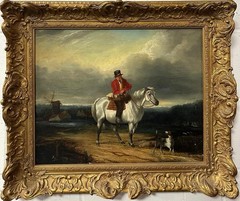 English School (19TH Cen-ry) : Figure On Horseback In A Landscape, Framed