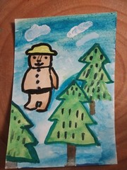 G.A.Titan Acrylic Painting IMPRESSIONISM WHIMSICAL ANIMALS BEAR ART WORK
