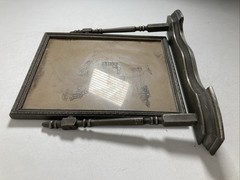 Vintage Original Painting Picture Frame Silver Pressed Swivel Wood 7 X 9.25″