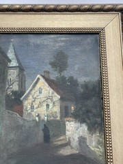 Frits Thaulow Painting Antique Master Impressionist Important Religious Iconic