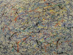 Jackson Pollock Style Giant Canvas Painting 84”X62” (7 Foot) Abstract Modern XL