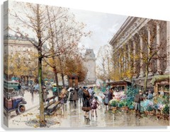 The Flower Market Paris Painting by Eugene Galien Laloue Reproduction
