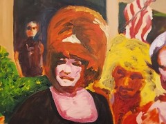 RS SIGNED PAINTING OIL ON CANVAS ’80 36×24 LGBTQ ORIGINAL CONTEMPORARY POP ART