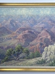 ANTIQUE AMERICAN IMPRESSIONIST PAINTING 1930 GRAND CANYON LARGE CHESTER SCHROCK
