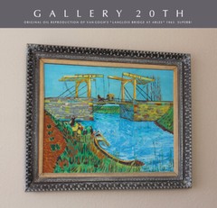 VINTAGE! MID CENTURY OIL PAINTING TRIBUTE! VAN GOGH’S LANGLOIS BRIDGE! ART 60’S