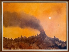 Original 1977 Signed Duane Armstrong Oil Painting “ New Land“ – Provenance