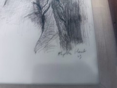Vintage Charcoal Drawing of Man on A Frame Signed By Artist Year 63. 14×18 Frame