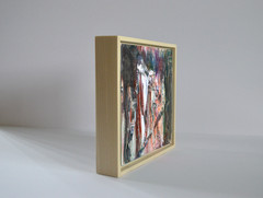 Modern Small Oil Painting, Textured Abstract Expressionism, Framed Wall Decor