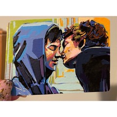 Custom Heated Rivalry Commission Original Art Acrylic Painting 5×7 – klpsketch