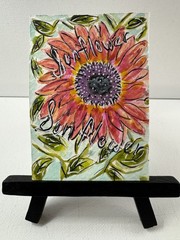 ACEO Original Sunflower 2.5 x 3.5 Itty Bitty Art