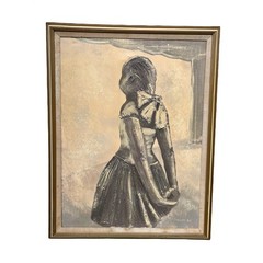Thomas Pell Original Mid-Century Impasto Oil Painting Girl with Bow Modern Art