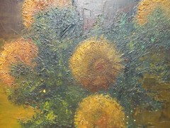 1955 Impressionist Still Life Oil Painting Sunflowers Signed and Dated 18″ X 24″
