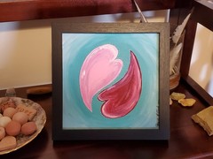 ORIGINAL YIN YANG ARTWORK PAINTING ACRYLIC ON CANVAS BOARD 6-3/4 X 6-3/4 ooak