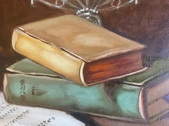 Janos Czene Apatfalvi – Menorah, Torah Scroll, Tallit Shawl and Books – Judaica