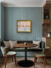 KADLIC Original Oil Painting Modern Abstract Landscape Pinks Gold Gilt 22” Frame
