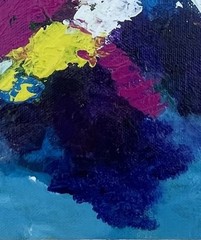 Original „Lights in the Sky“ 9×12 Canvas Expressionism Abstract Design Home Art