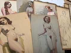 Antique Painting Pretty Woman Women Female Model Mystery Illustration 1930’s LOT