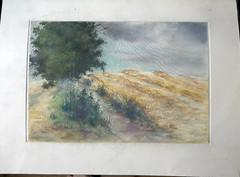 Franz Ehmke 1928-2018 GDR Painter Roggenfeld At Bridleway Lübars Berlin Harvest