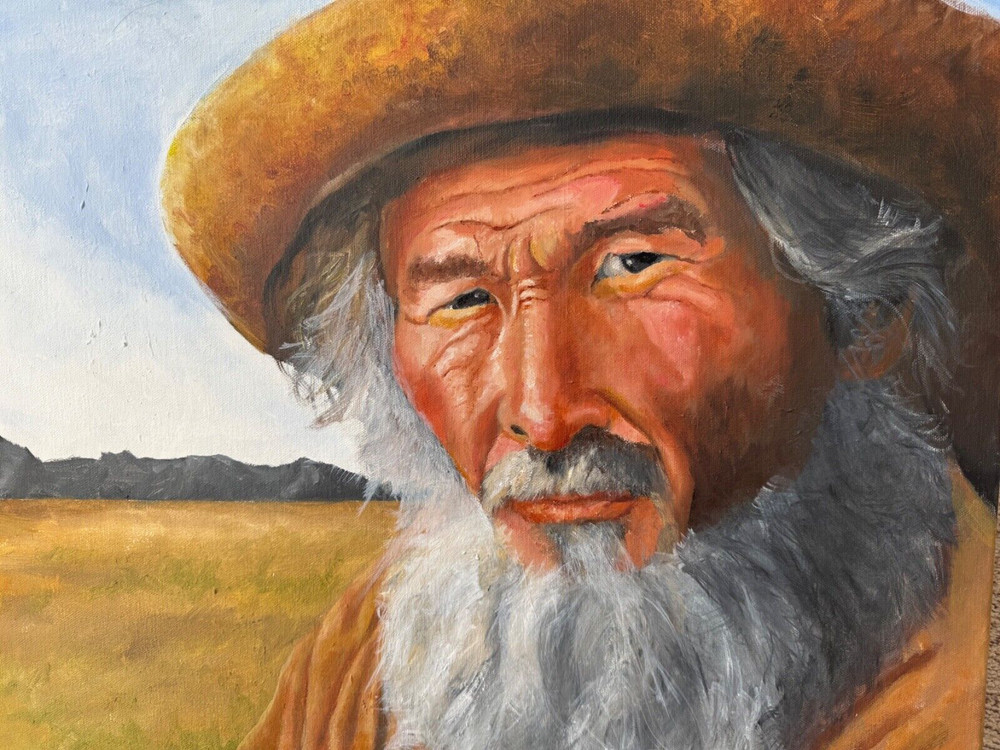 Painting of Mongolian horse trader on 16 x 20 canvas in oils by R.W.Weiss.