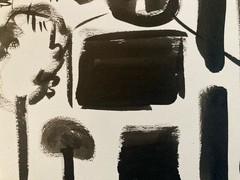 Abstract Painting 1990 Mixed Media Composition Gouache 20th Century