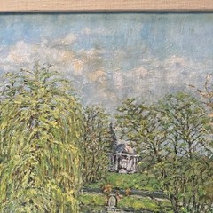 VINTAGE IMPRESSIONIST PAINTING LANDSCAPE CASTLE SIGNED MYSTERY 1950’S PAINTERLY