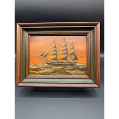 L. Forbes-Wolfe Signed Ships 1976, Oil on Wood