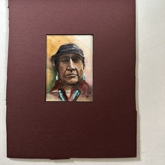 Richard Gorman Signed Original Watercolor And Gouache Painting Unframed 3”x4.5”