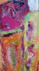 Abstract Oil painting Watermelon is taste of freedom Ukrainian painter Canvas