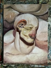 French Realism Body Gradient Study Human Man 12×16 Org Oil Painting On Canvas