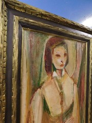 LARGE 1957 FAUVIST BAY AREA FIGURATIVE EXPRESSIONIST SCHOOL Oil PAINTING – KEITH