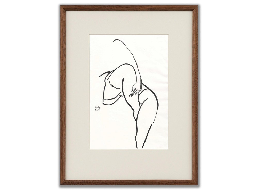 Sanyu Style Nude Female Chinese French ink drawing art deco Chang Yu 常玉 erotic