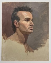 Vintage Realist Portrait Of Man (c. 1970, Oil On Canvas Paper)