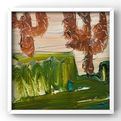 Abstract Desert Cactus Framed OOAK Oil Painting Palm Springs California Wall Art
