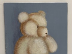 BROOK HILL FARM ORIGINAL OIL PAINTING MEQUON WI WISCONSIN TEDDY BEAR POWDER TAN