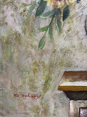 NY Art- Original Oil Painting of Still-Life Flower Pot on Canvas Framed 24×36
