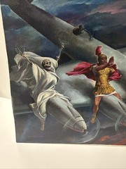 Antique World War Painting Aviation Military Leaders Jules Karl Rauschert Oil