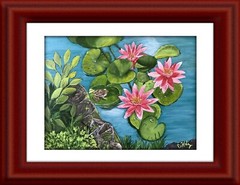 The Frog and the Water Lilies, 9 x 12