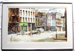 Edward J Elhoff Noted Baldwinsville NY Artist Watercolor Painting – BIG CITY