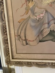 Maude Eggemeyer Water Color ~ Signed Colonial Courting Scene Framed RARE FIND🦄