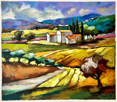 Israeli Art – Slava Brodinsky – Fields of Life – Silkscreen – 59×50 cm