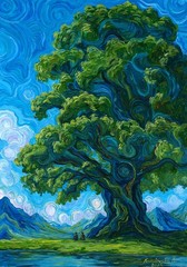 art painting A4 146KvK acrylic landscape in the style of Vincent van Gogh