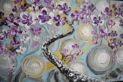 2013 ORIGINAL LARGE CONTEMPORARY COLORFUL OTO PAINTING FLOWERS ENTITLED „DREAM“