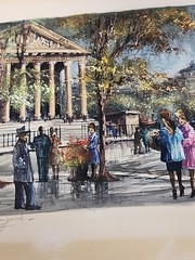 Original Watercolor Paris Rue Royale La Madeleine Signed unframed 8″x12″