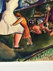 Antique New York Painting Wpa American Regionalism Expressionism Modernist WW2