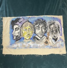 Prince, John Lennnon, Bob Dylan, & Jerry Garcia Oil on Canvas by Mandy Cyr